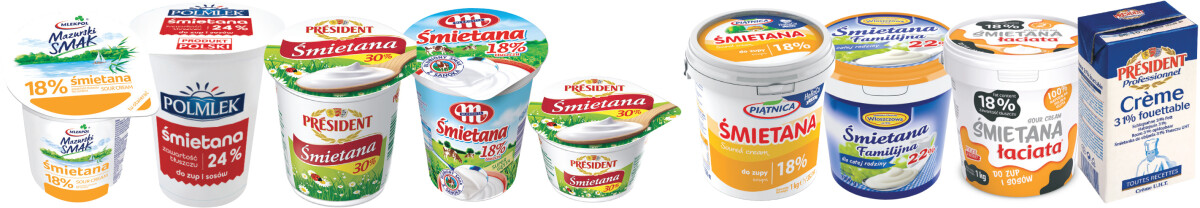śmietany kubki